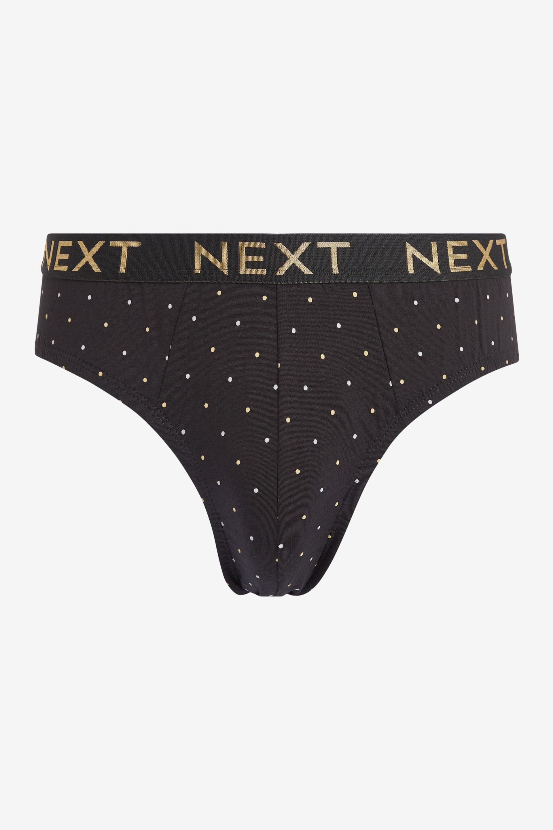 Black Gold Pattern 4 pack Cotton Rich Briefs - Image 7 of 10