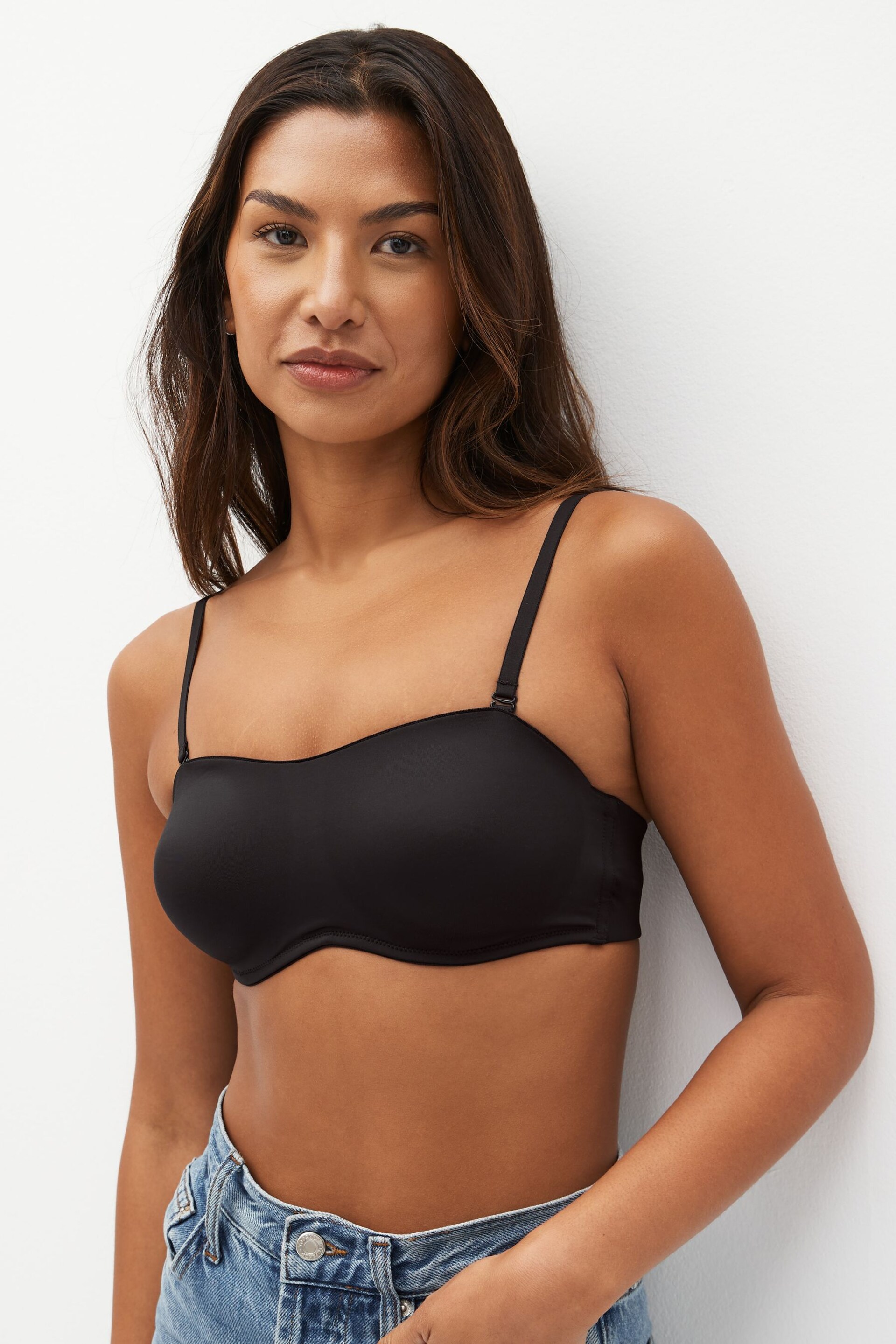 Black Smoothing Strapless Non Pad Wired Bra - Image 2 of 6