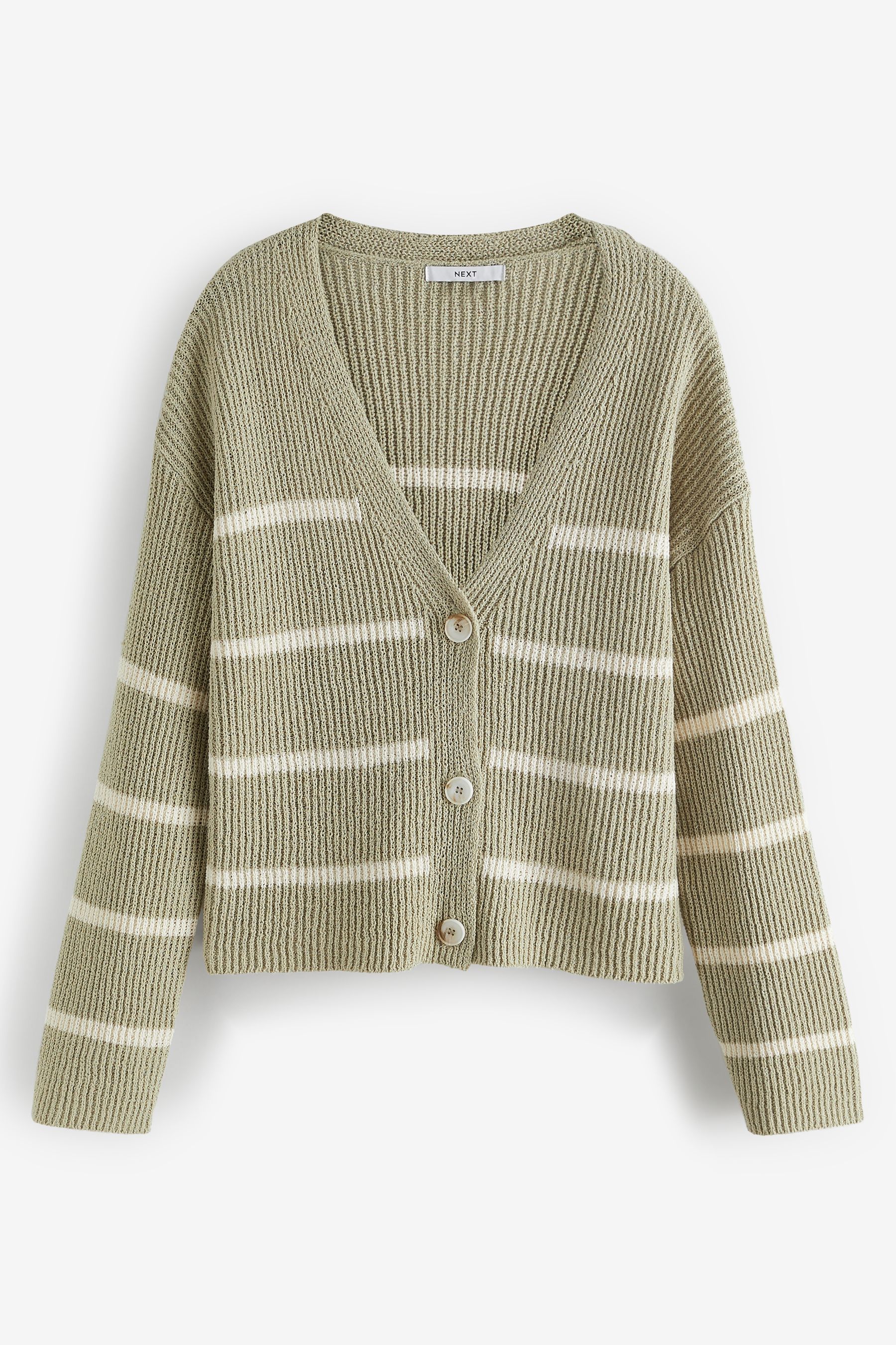 Buy Sage Green Stripe Cardigan from Next Luxembourg