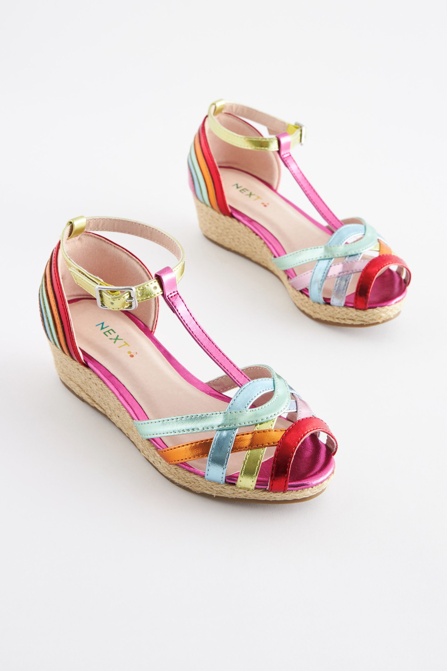 Buy Rainbow Weave Strap Wedge Sandals from Next Luxembourg