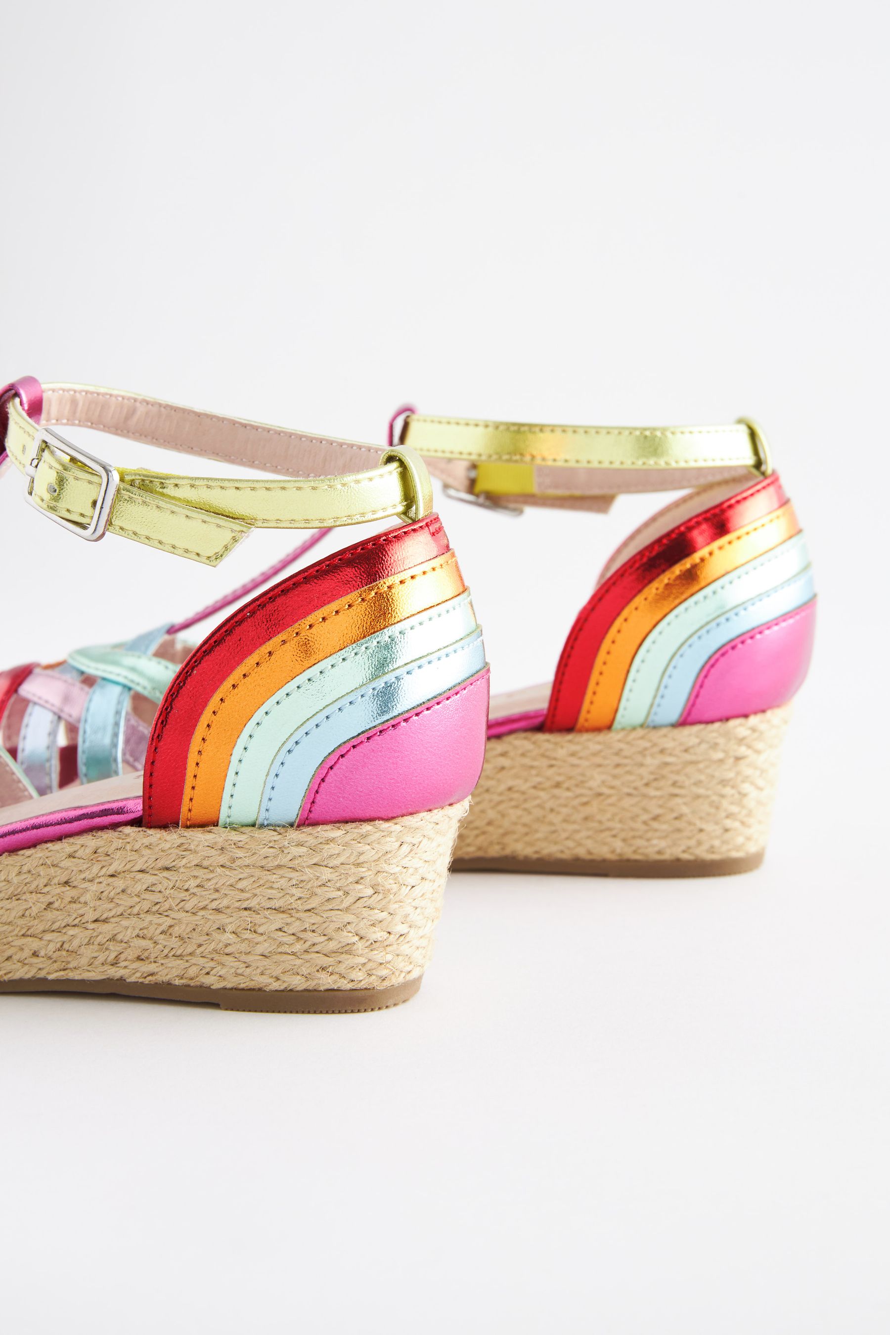 Buy Rainbow Weave Strap Wedge Sandals from Next Luxembourg