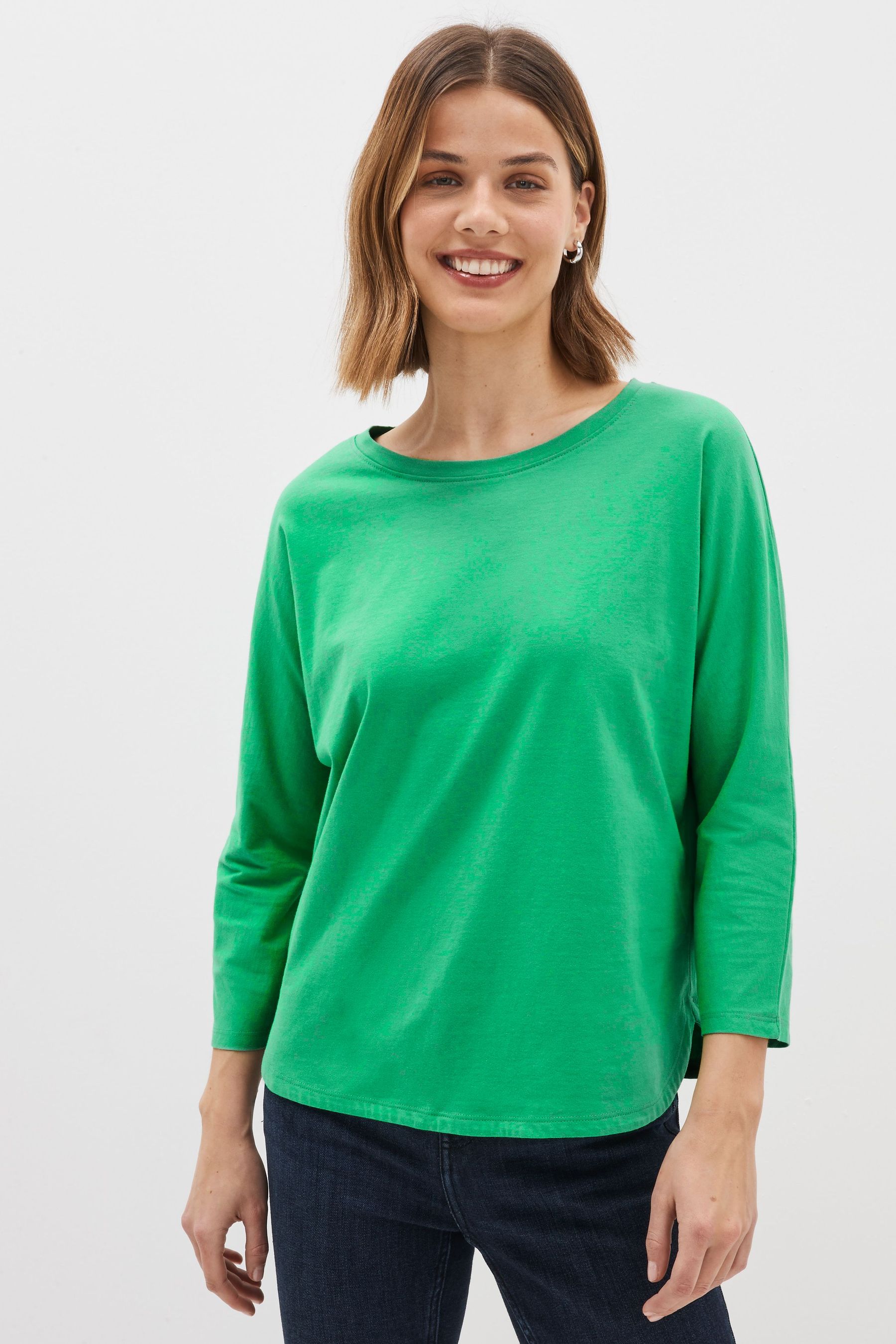 Buy Bright Green 3 4 Length Sleeve T Shirt from Next Luxembourg