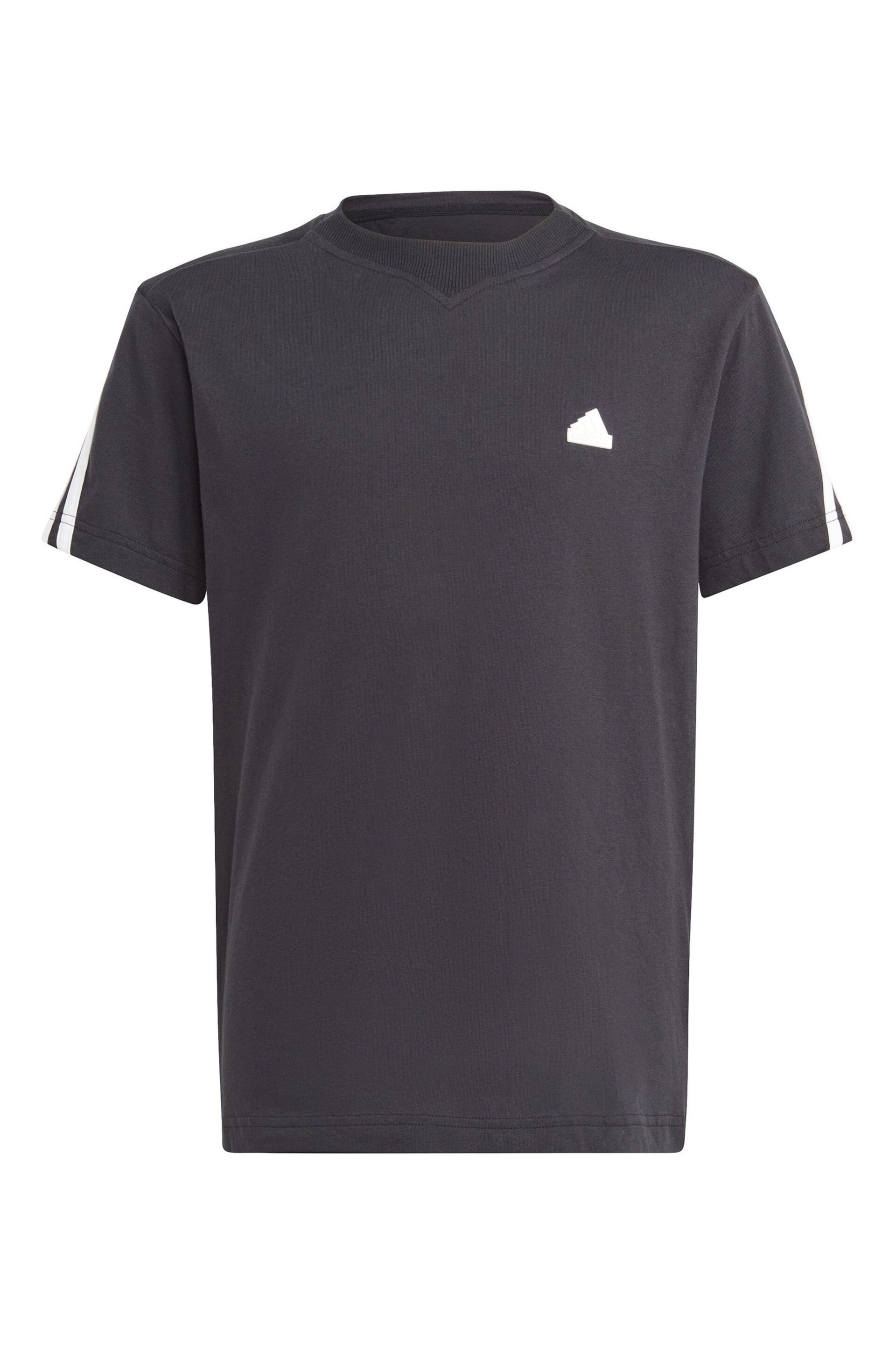 adidas Black Sportswear Future Icons 3-Stripes T-Shirt - Image 3 of 7