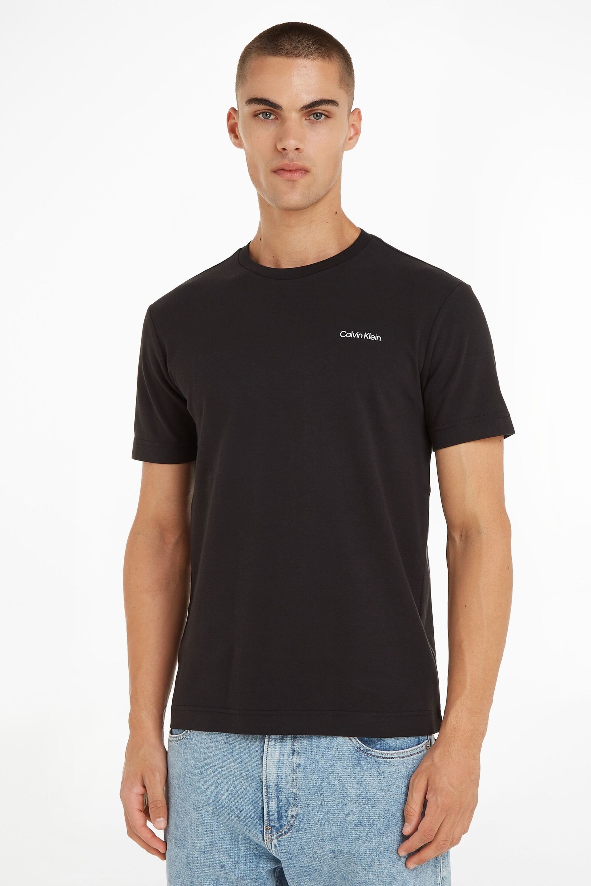 Calvin Klein Black Micro Logo T-Shirt - Image 1 of 4