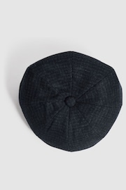 Reiss Navy Arbor Wool Baker Boy Cap - Image 4 of 4
