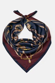 Joules Bloomfield Navy Printed Silk Square Scarf - Image 4 of 6