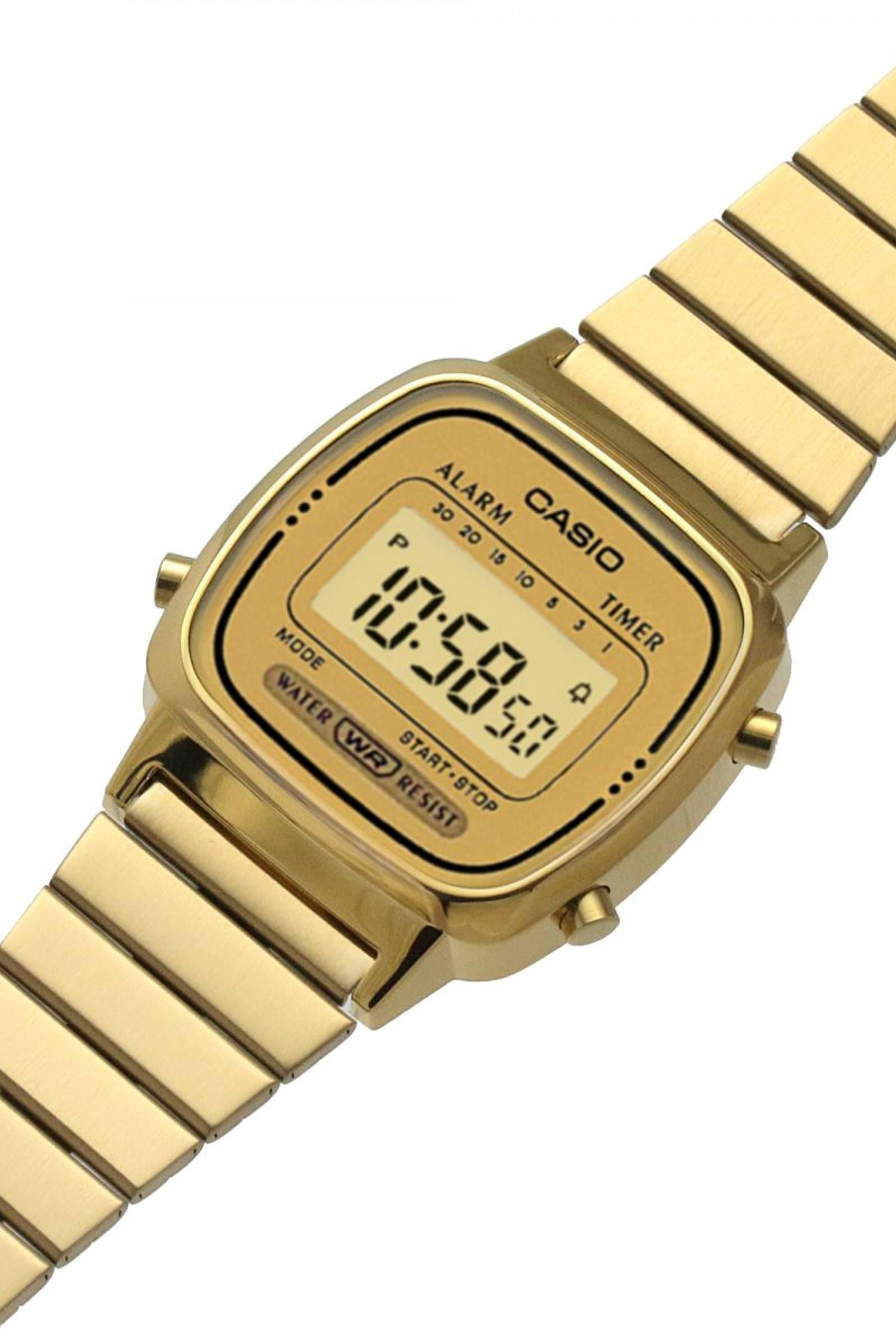 Casio lcd gold stainless steel bracelet watch hot sale
