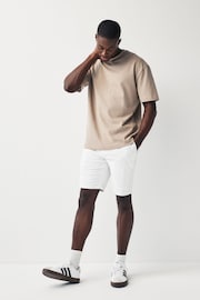 White Slim Fit Stretch Chinos Shorts - Image 2 of 8