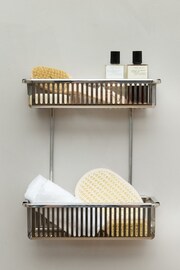 Robert Welch Silver Burford Shower Double Basket - Image 1 of 4