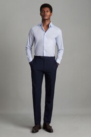 Reiss Blue Kiana Slim Fit Cotton Blend Shirt - Image 3 of 6