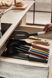 Joseph Joseph 5 Piece Black Elevate Utensil Set With In-Drawer Tray - Image 1 of 4