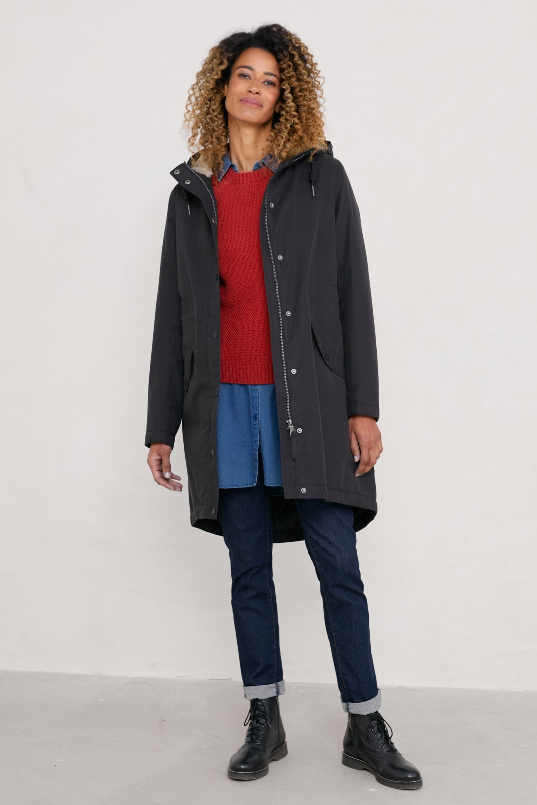 Buy Seasalt Cornwall Black Tall Waterproof Plant Hunter Coat from the Next UK online shop