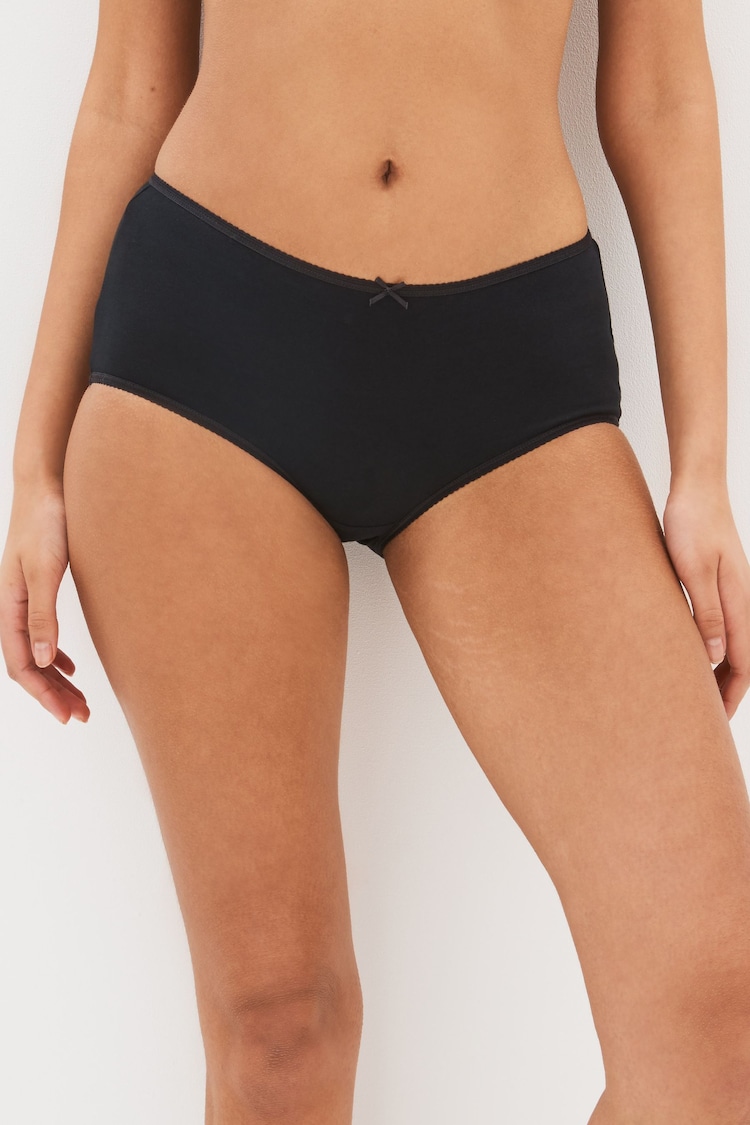 Black Midi Cotton Rich Knickers 4 Pack - Image 2 of 4