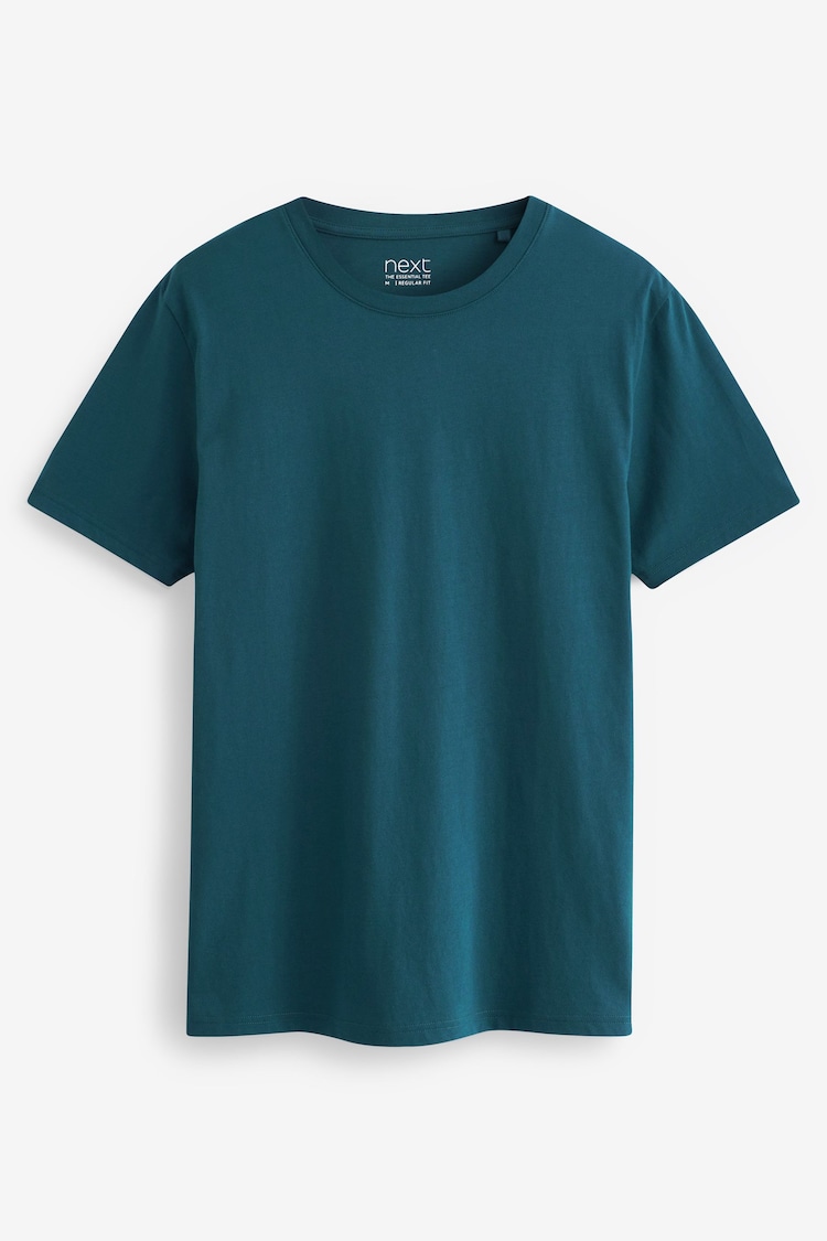 Navy/ Teal/ White/ Black/ Green/ Burgundy Regular Fit T-Shirts 6 Pack - Image 10 of 18