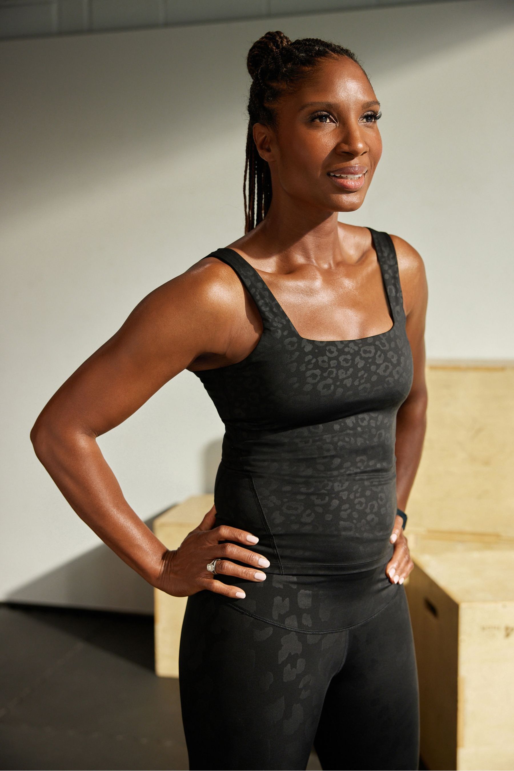 Buy Black Embossed Leopard Print Next Active Longline Sports Vest from Next Luxembourg