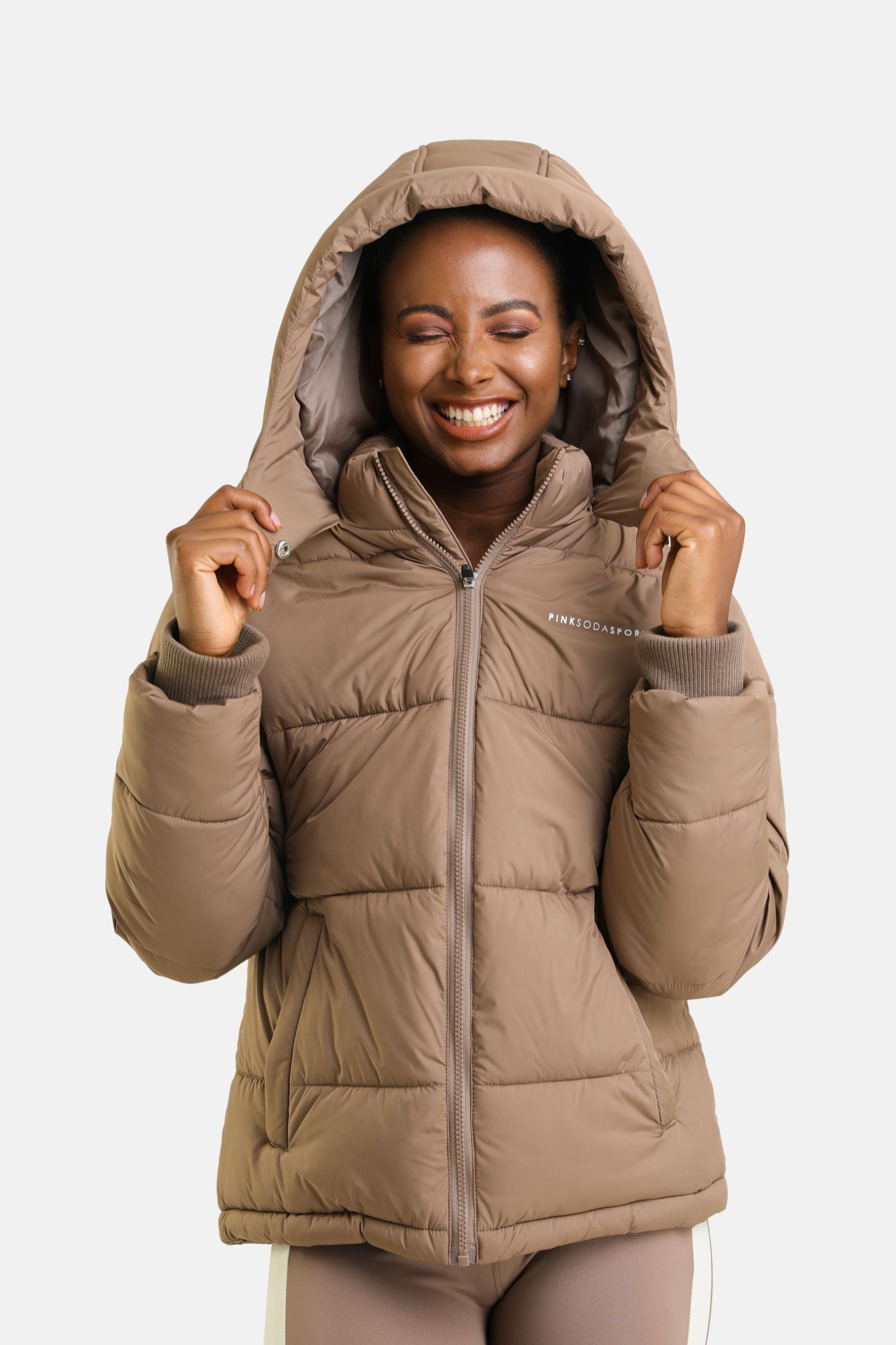 Buy Pink Soda Calabria Brown Padded Jacket from Next Luxembourg