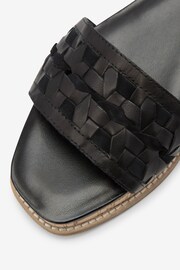 Black Regular/Wide Fit Forever Comfort® Leather Platform Sandals with Woven Detail - Image 6 of 6