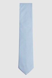 Reiss Soft Blue Ceremony Textured Silk Blend Tie - Image 1 of 5