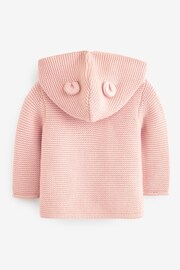 Pale Pink Knitted Baby Ear Hooded Cardigan (0mths-2yrs) - Image 5 of 5
