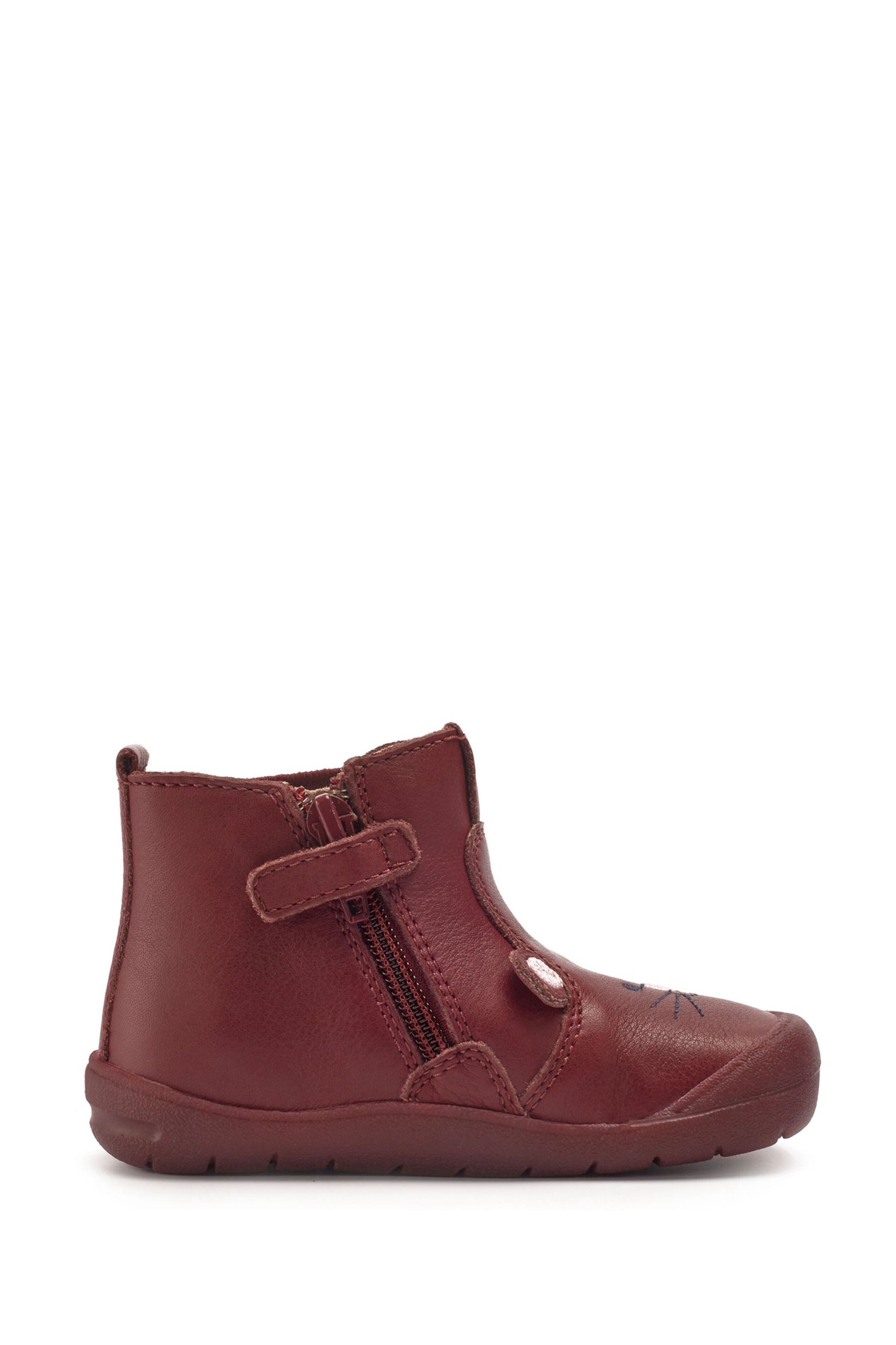 Start Rite x JoJo Friend Red Leather Zip Up Boots - Image 1 of 6