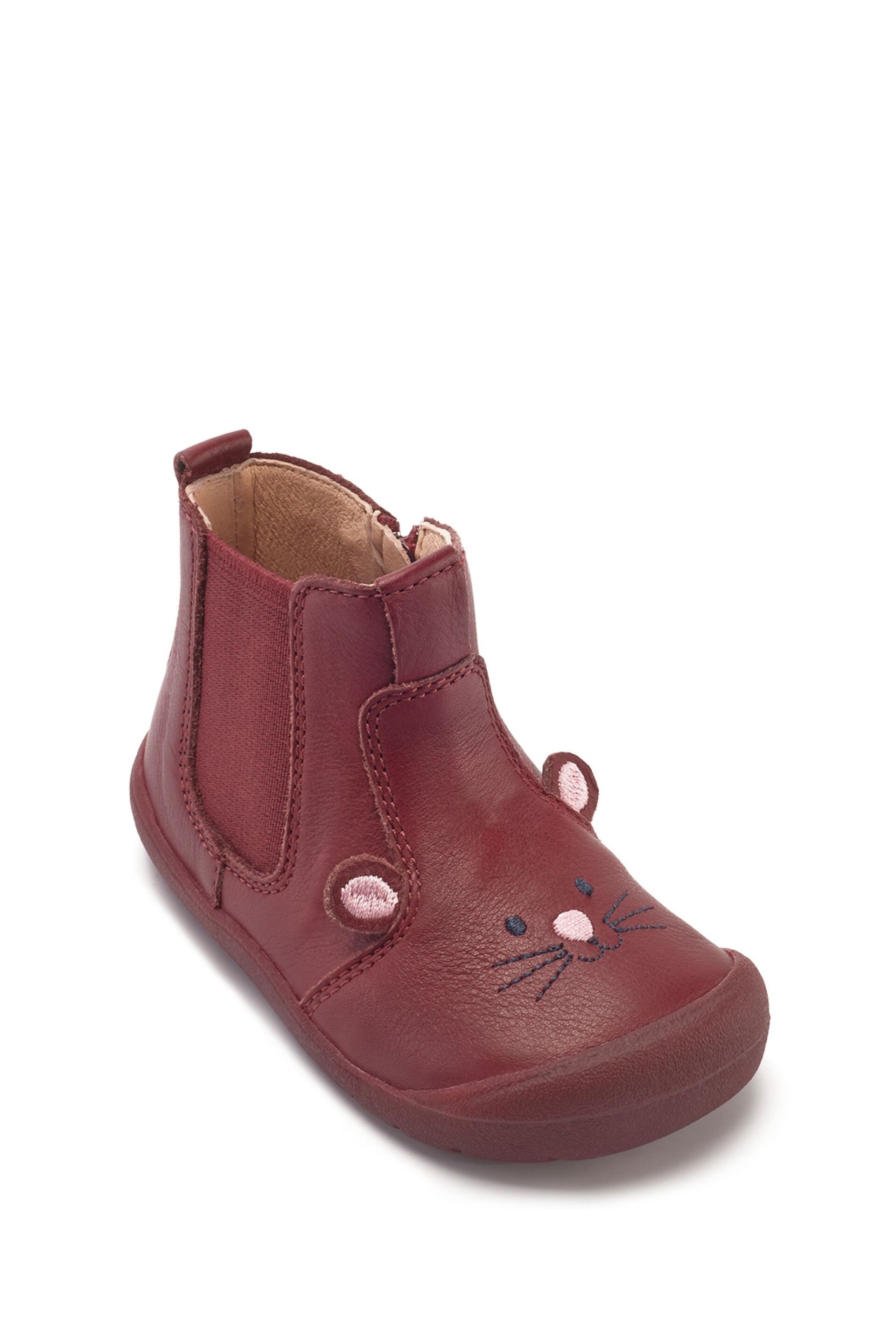 Start Rite x JoJo Friend Red Leather Zip Up Boots - Image 3 of 6