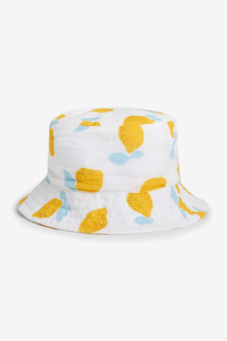 White Lemon Printed Bucket Hat (3mths-16yrs) - Image 1 of 1