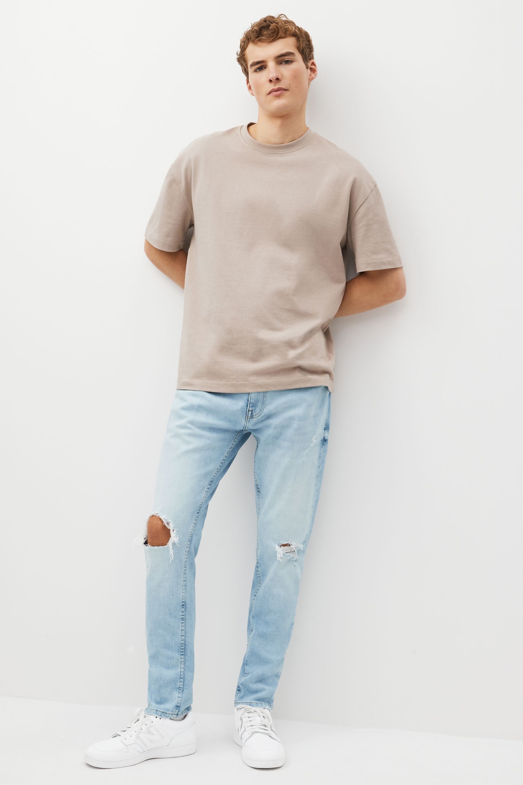 Light blue skinny ripped jeans hot sale