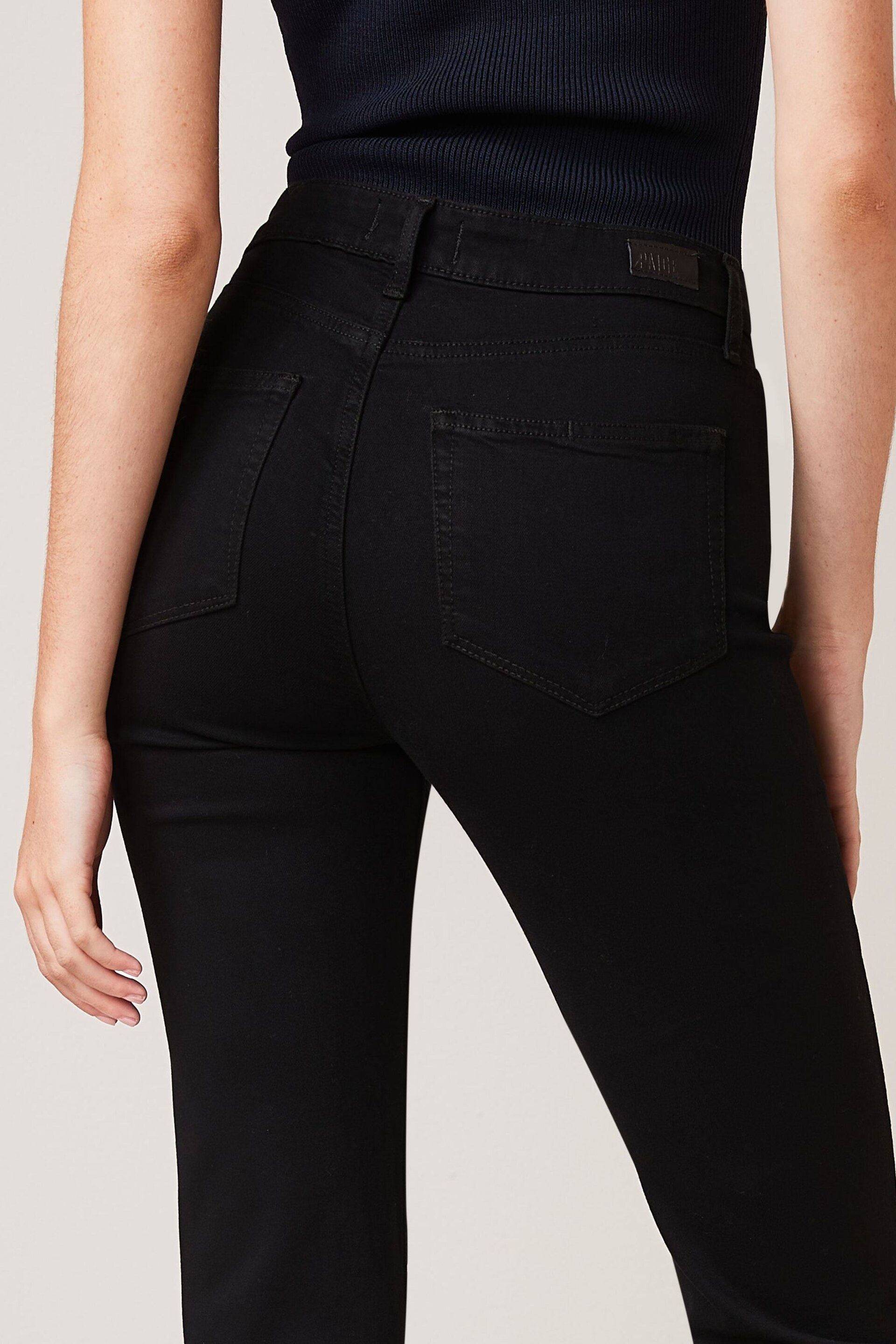 Paige High Rise Laurel Flared Black Jeans - Image 4 of 5