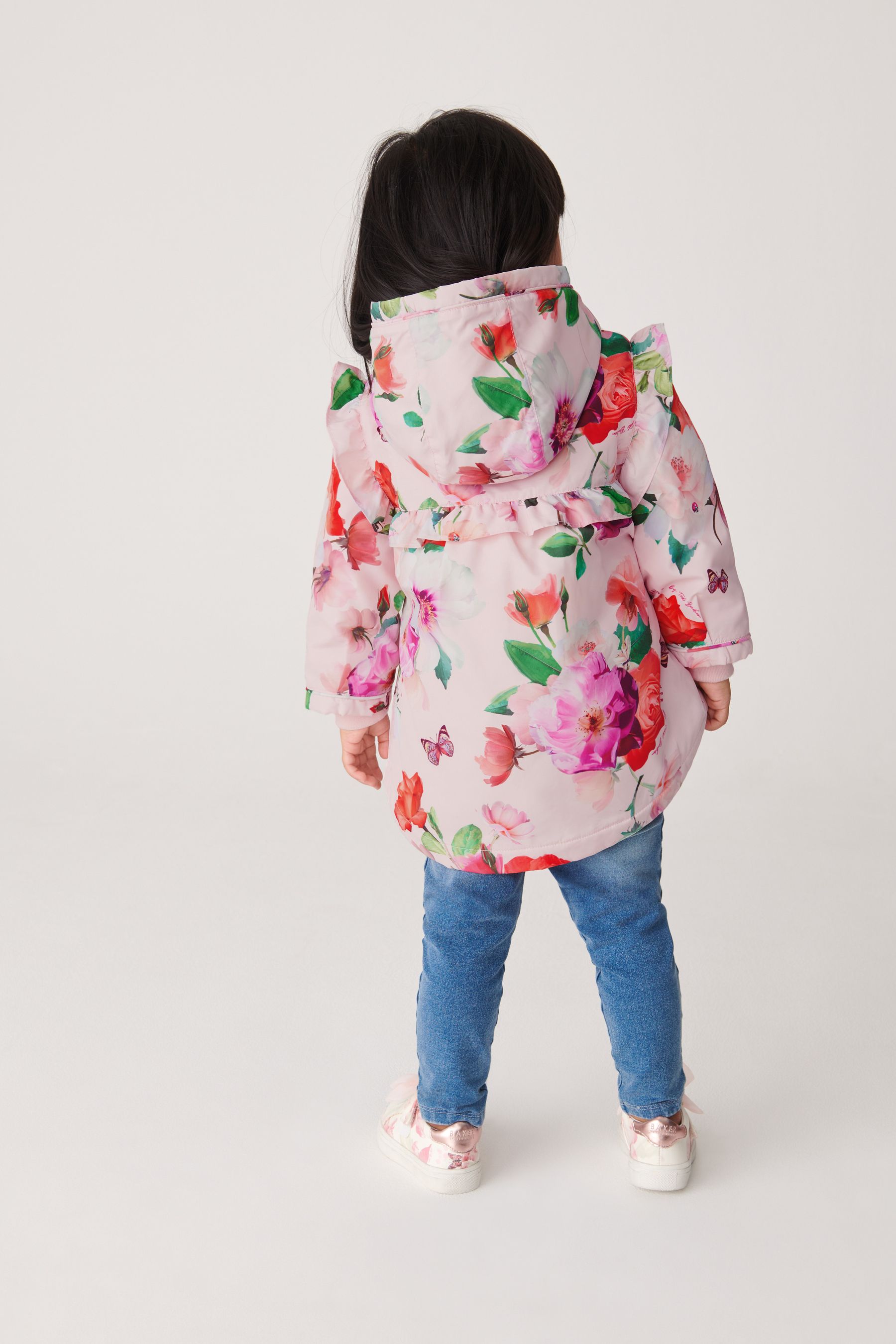 Buy Baker by Ted Baker Shower Resistant Pink Floral Rain Mac from Next Luxembourg