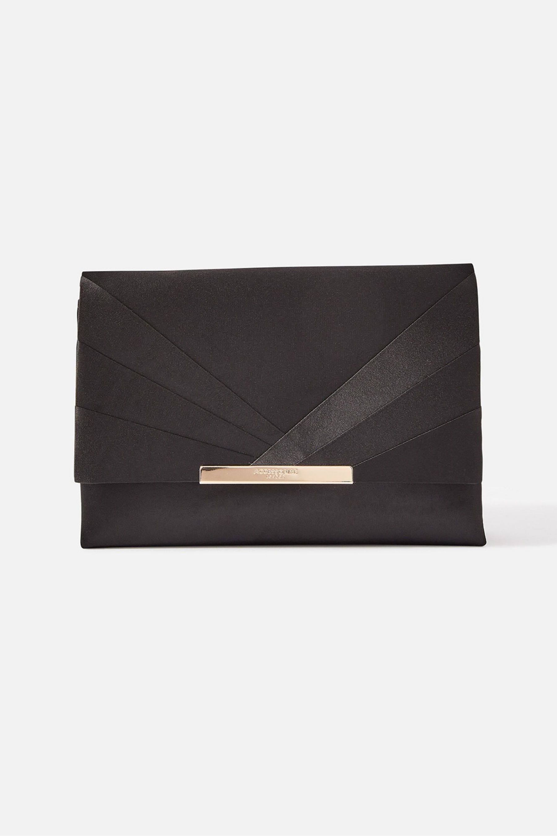 Buy Accessorize Black Satin Fold Over Clutch Bag from Next Germany