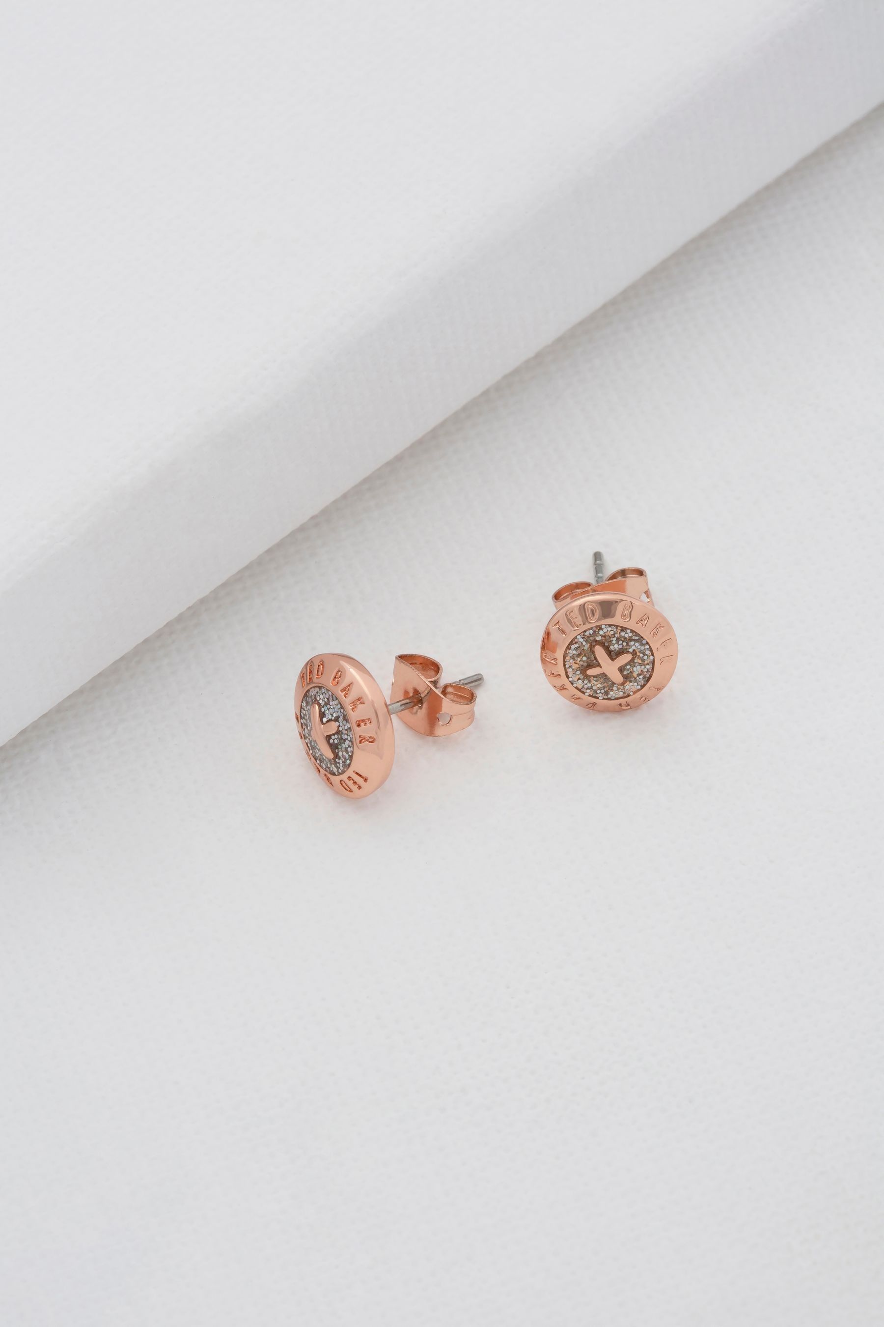 Buy Ted Baker Rose Gold Tone Eisley Enamel Mini Button Stud Earrings from Next Luxembourg