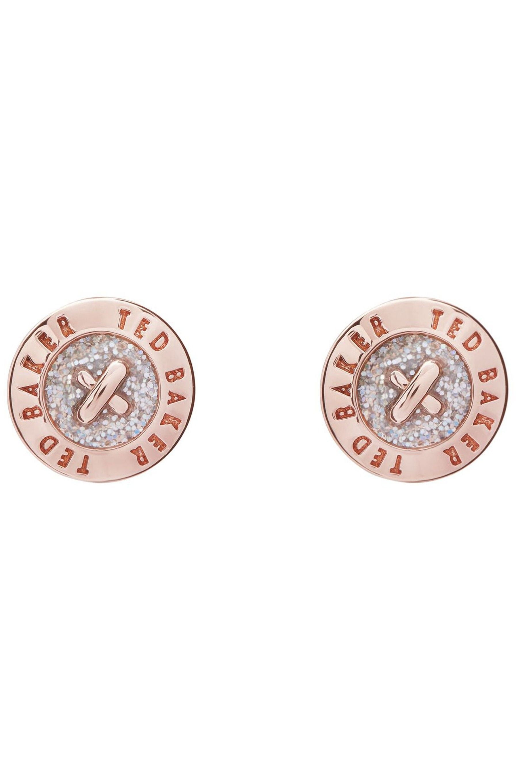 Buy Ted Baker Rose Gold Tone Eisley Enamel Mini Button Stud Earrings from Next Luxembourg