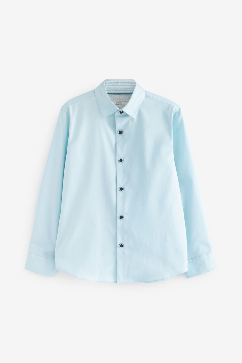 Blue Long Sleeve Smart Trimmed Shirt (3-16yrs) - Image 1 of 3