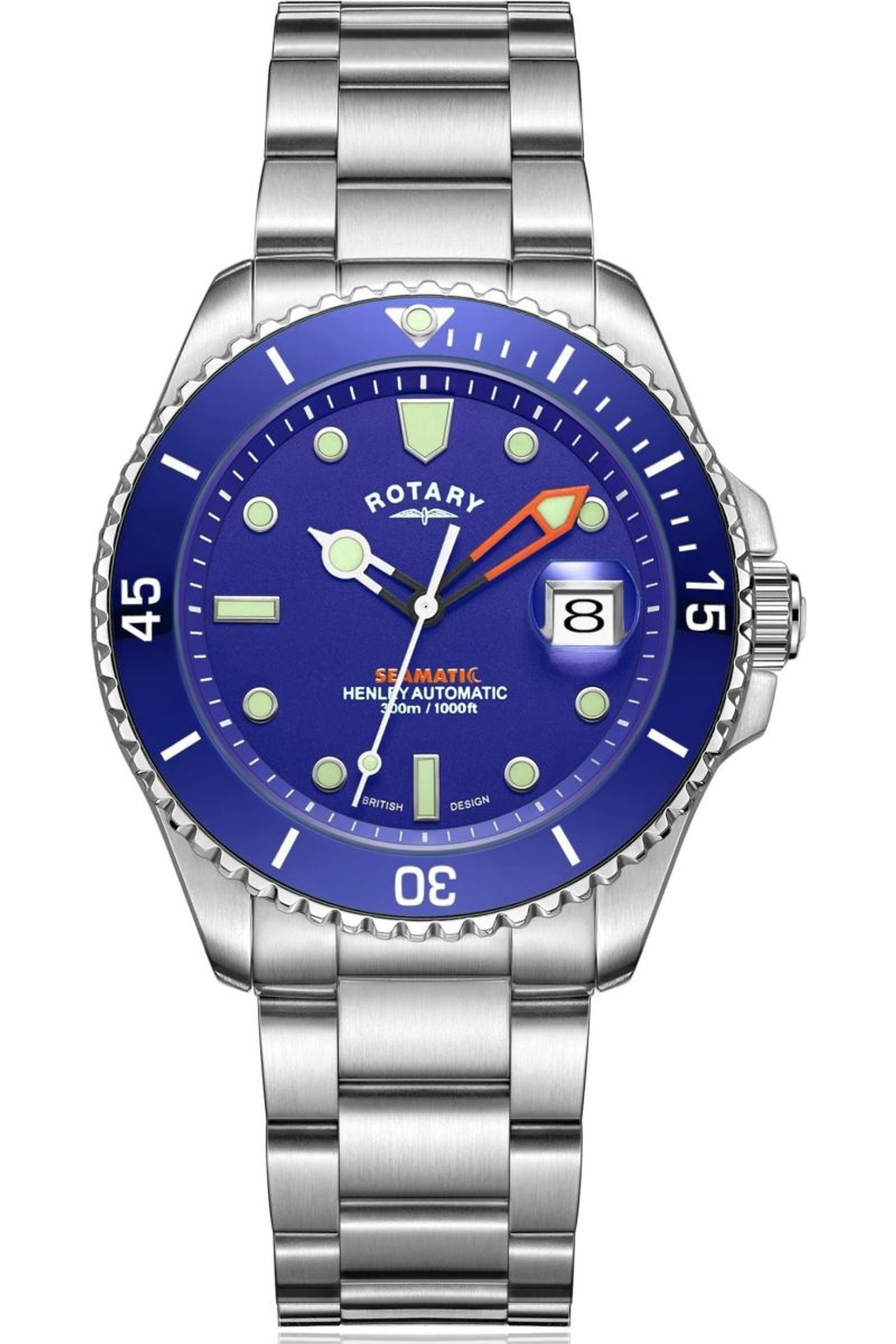 Buy Rotary Gents Blue Seamatic Watch from the Next UK online shop