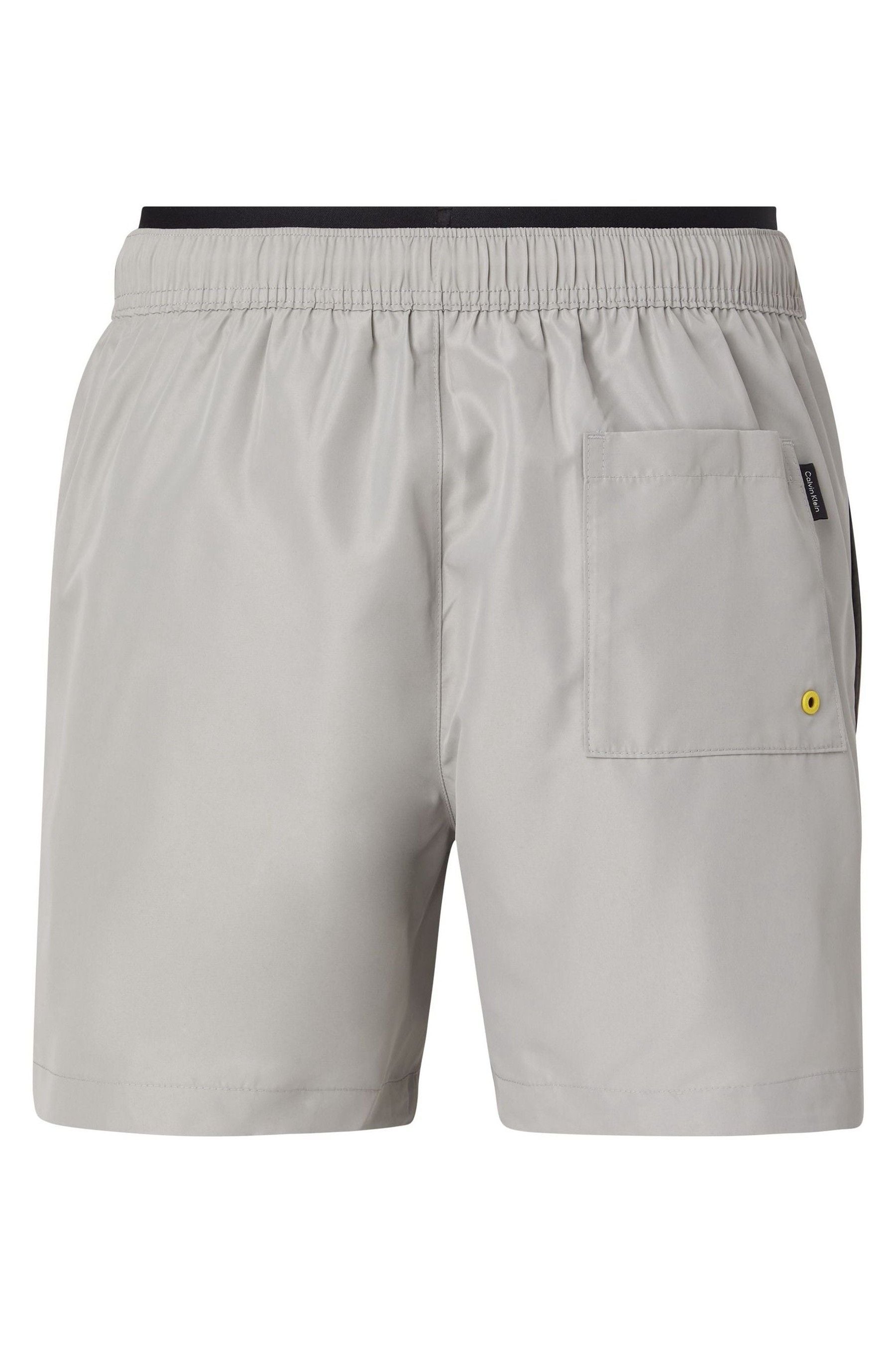 Buy Calvin Klein Grey Double Waistband Swim Shorts from Next Luxembourg