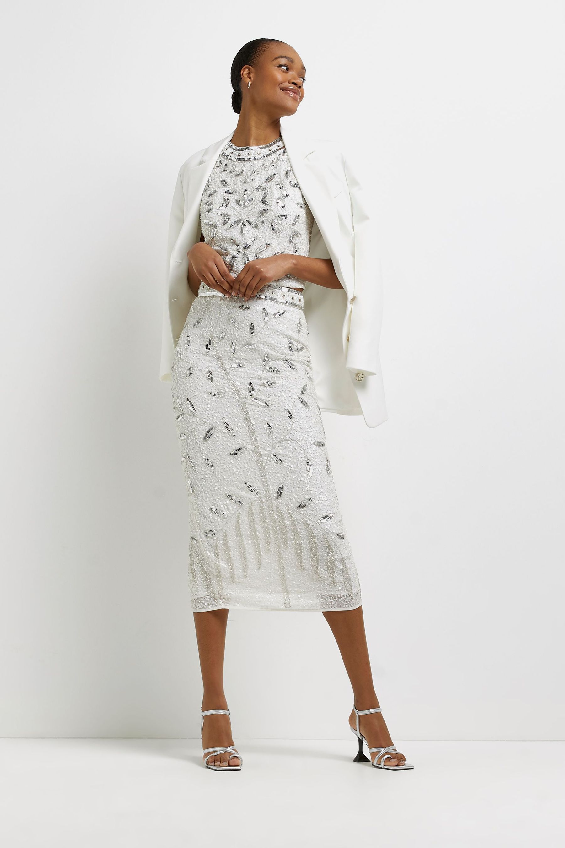 White midi pencil dress on sale