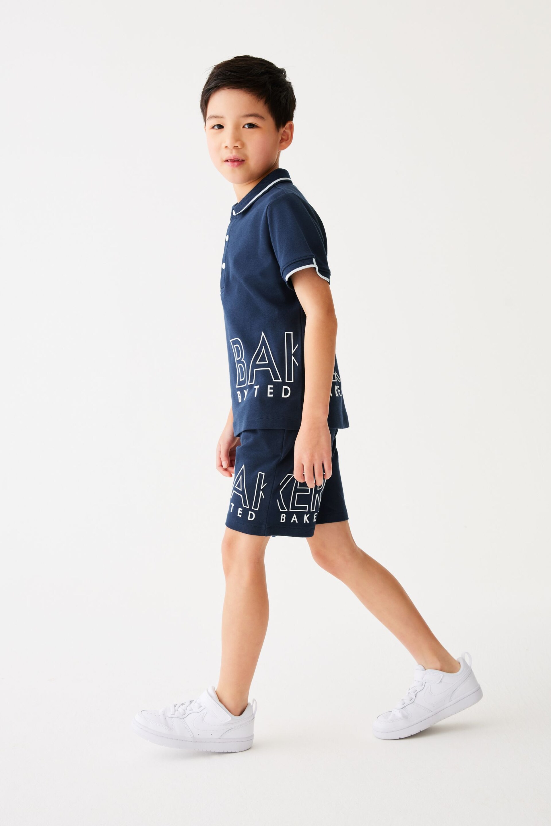 Baker by Ted Baker Stone Polo Shirt and Short Set - Image 3 of 7