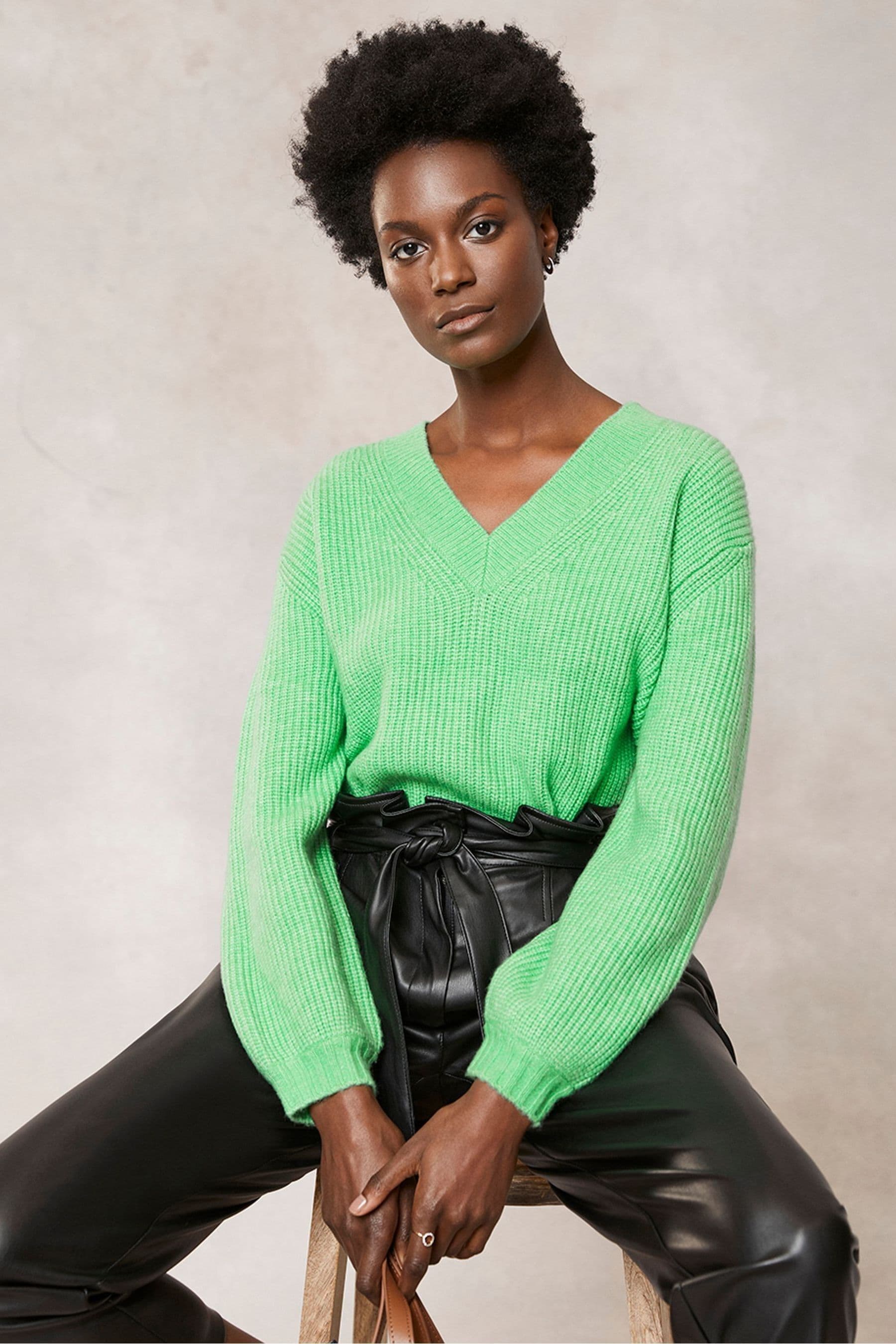 Chunky green jumper shop