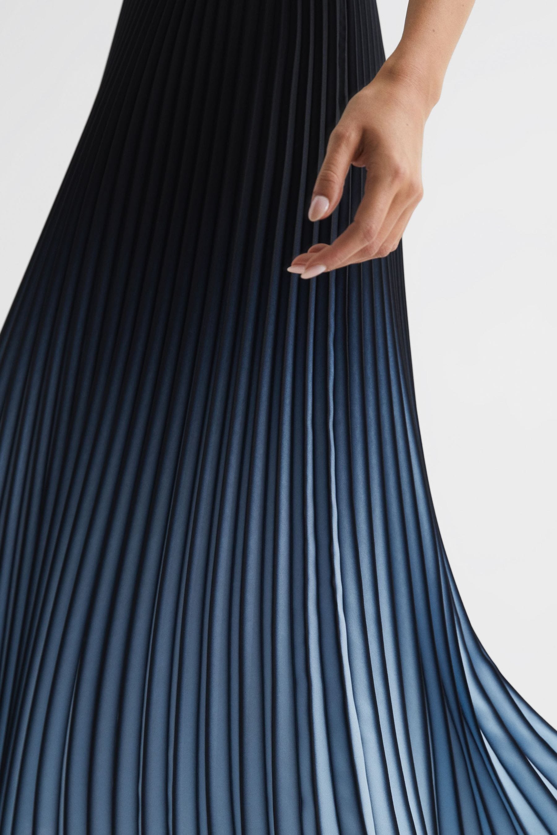 Buy Reiss Bright Blue Marlie Ombre Pleated Midi Skirt from the Next UK online shop