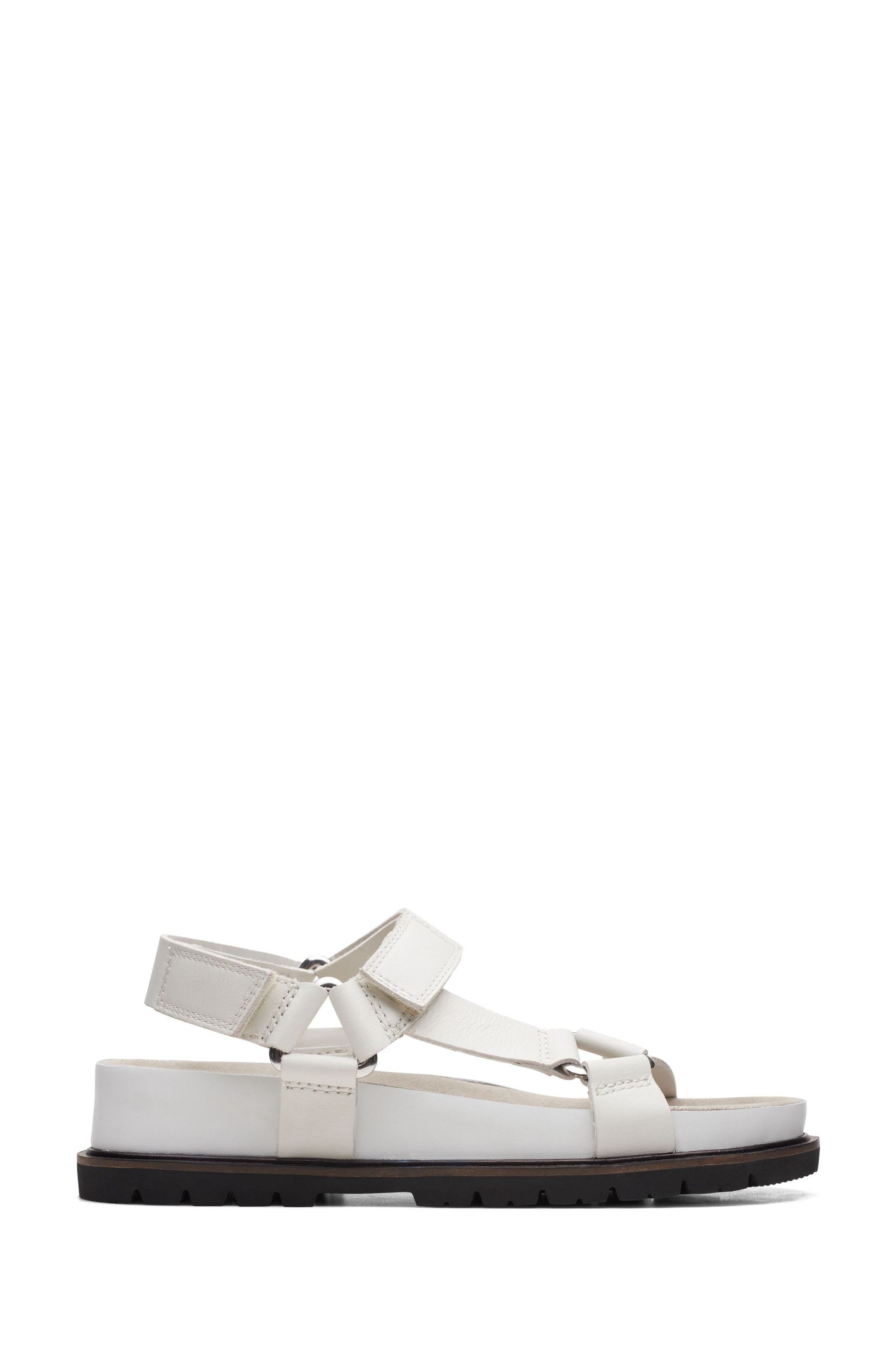 Clarks white leather sandals shop