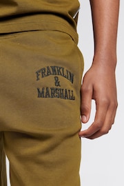 Franklin & Marshall Mens Green 100% Cotton Arch Letter BB Joggers - Image 4 of 4