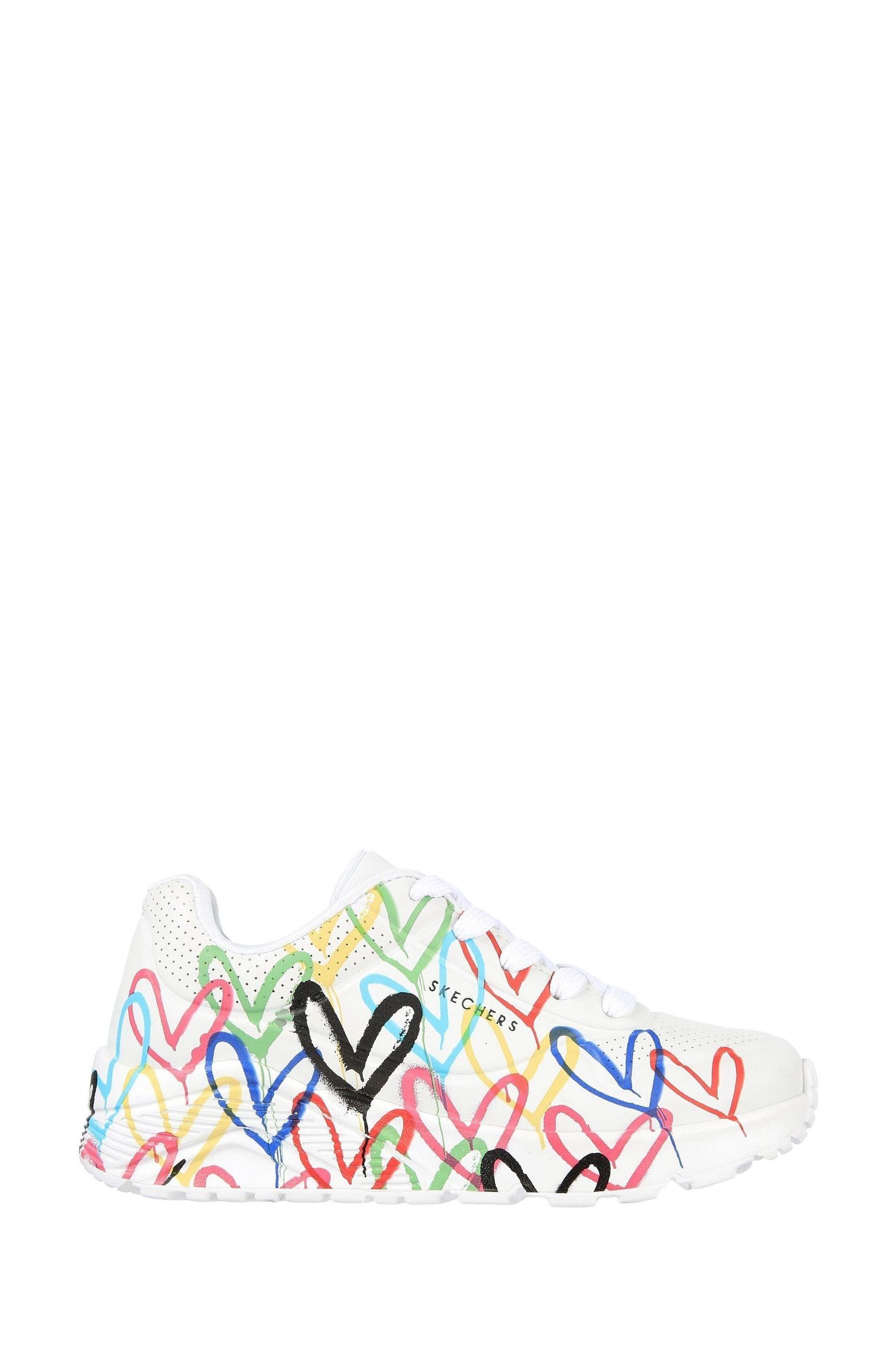 Buy Skechers White Uno Lite Spread The Love Kids Trainers from Next Luxembourg
