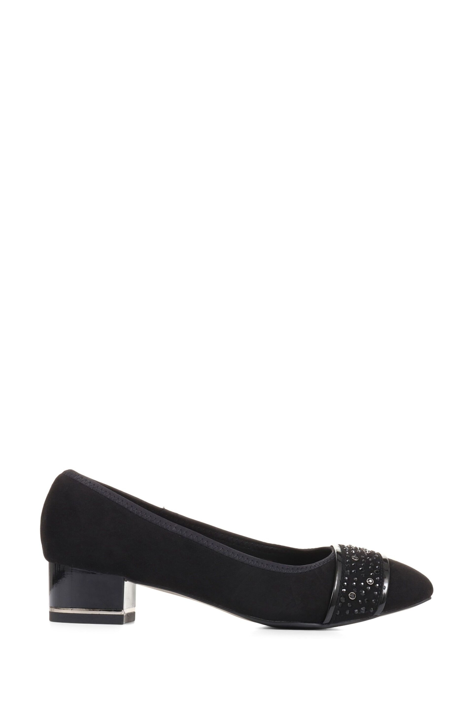 Pavers Block Heeled Black Court Shoes - Image 1 of 5