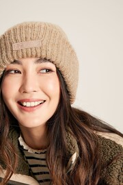 Joules Eloise Oat Oversized Knitted Beanie Hat - Image 1 of 5