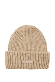 Joules Eloise Oat Oversized Knitted Beanie Hat - Image 3 of 5