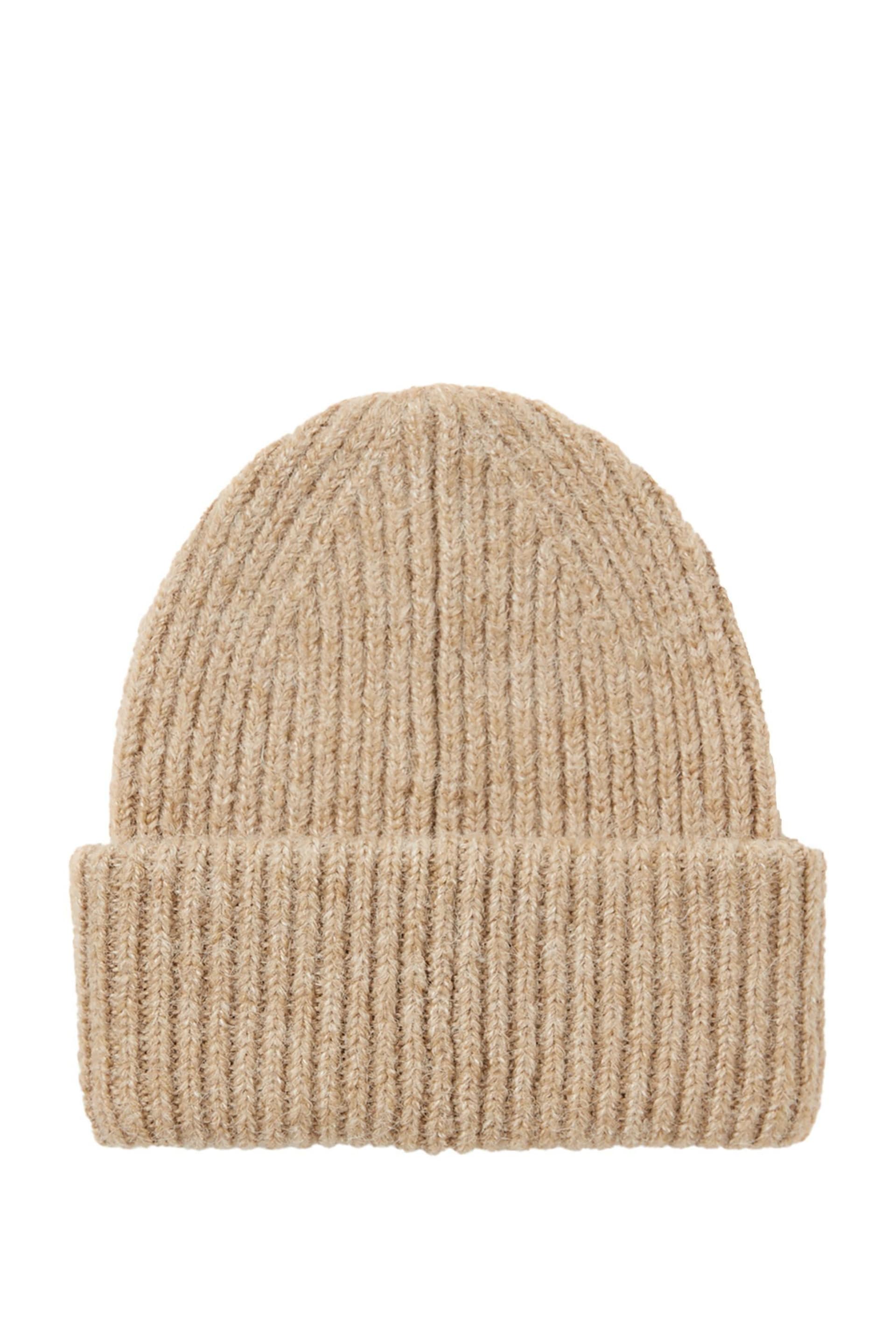 Joules Eloise Oat Oversized Knitted Beanie Hat - Image 4 of 5