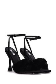 Linzi Black Emery Velvet Stiletto Heeled Sandals - Image 3 of 4