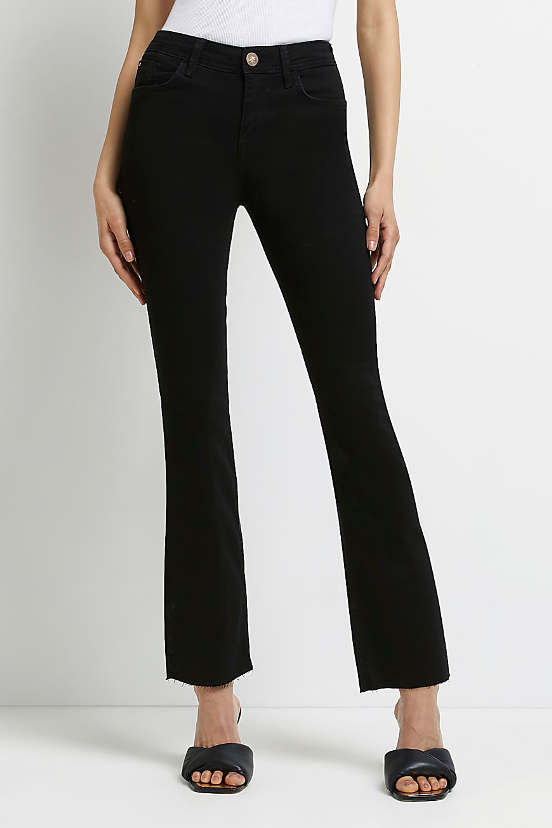 Buy River Island Black Kick Flare Jeans from Next Luxembourg