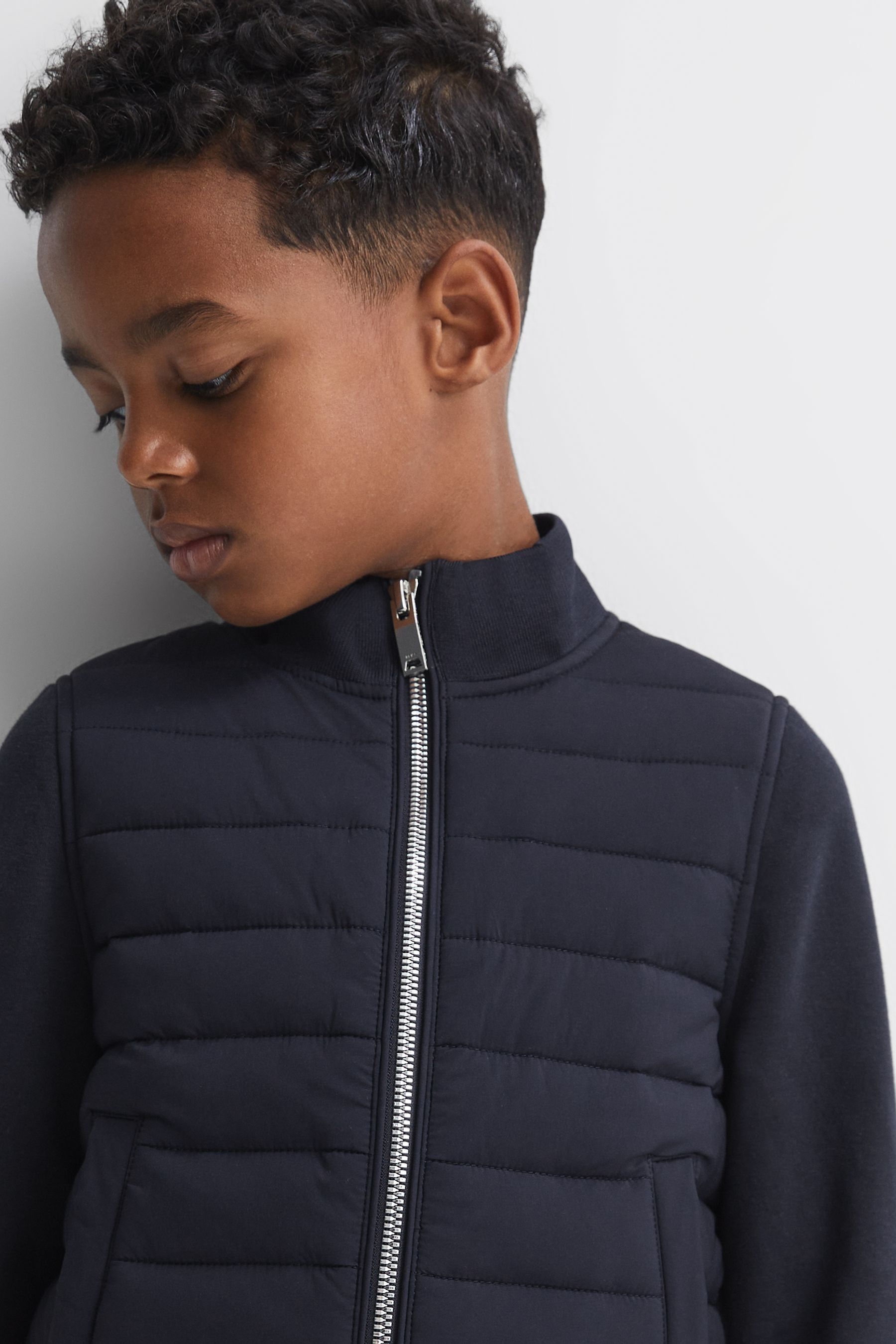 Funnel neck quilted jacket online