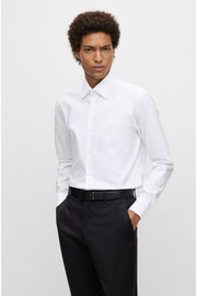 BOSS White Regular Fit Poplin Easy Iron Long Sleeve Shirt - Image 1 of 6